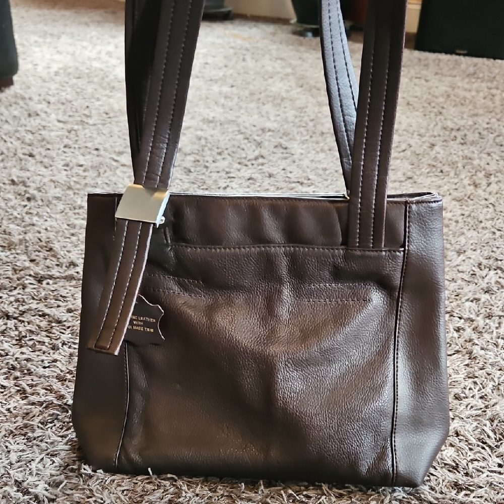 Vintage Hastings & Smith Chic Dark Brown Leather Shoulder Bag